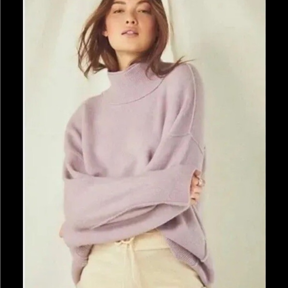 Free People Soft Purple Turtleneck Sweater